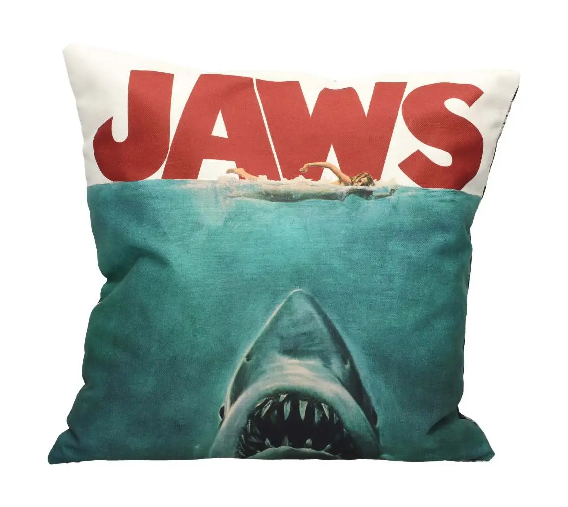 Poster jaws collage square cushion